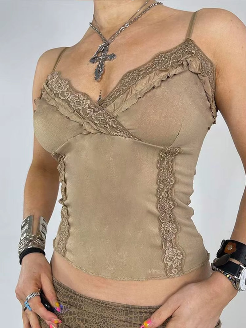 Khaki Laced Cami