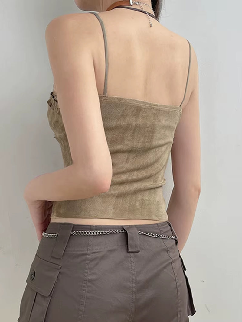 Khaki Laced Cami