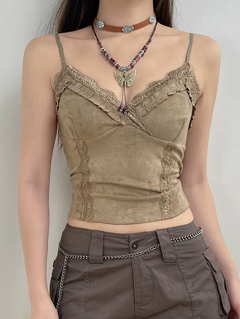 Khaki Laced Cami